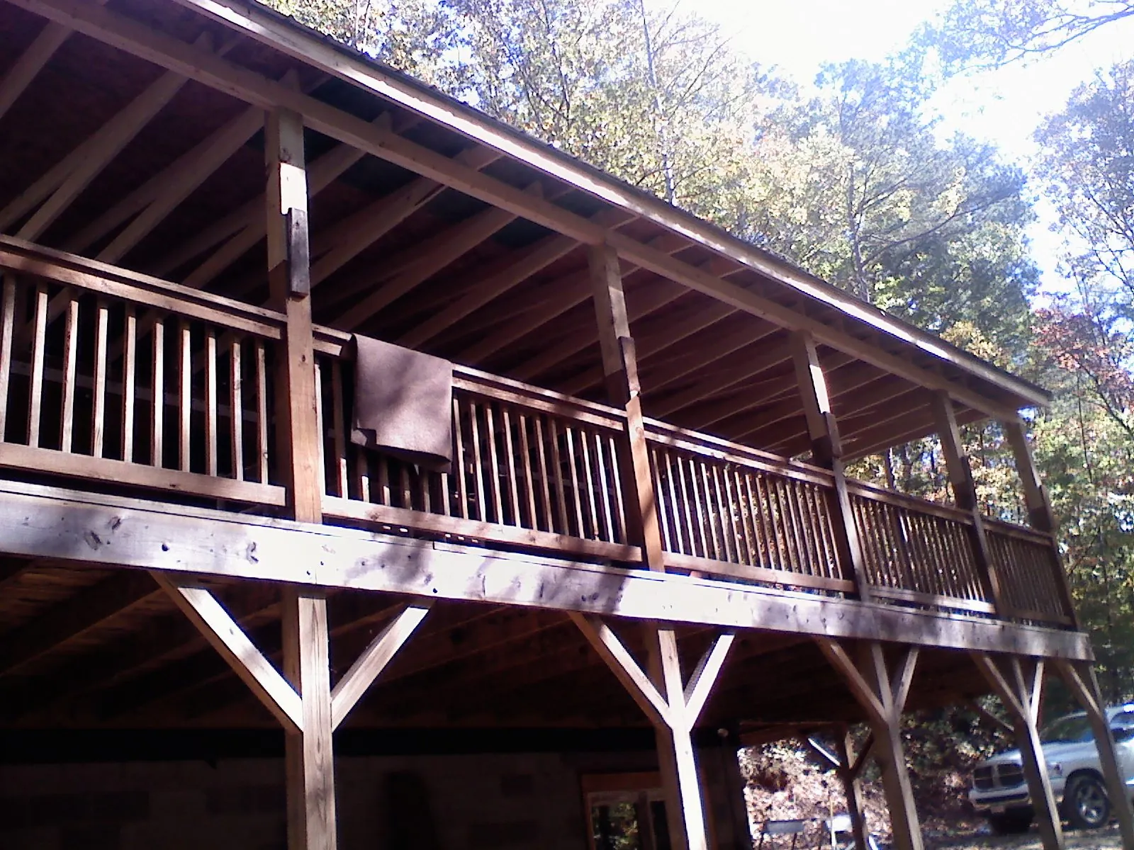Timber framing under a new elevated porch and deck — Roof Leak Repair in Carbonado by Roofing Brothers